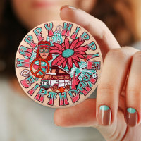 Hippie Retro Kleuren Verjaardag
