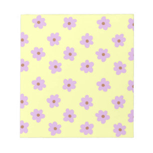 Hippie Retro Paars geel bloemige Y2K-patroon Notitieblok