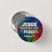 HIPPIE RETRO PSYCHEDELIC-scripts op maat gemaakt Ronde Button 3,2 Cm (Voorkant /achterkant)