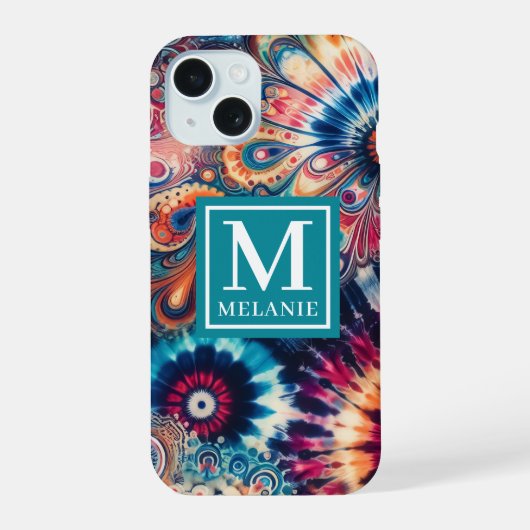 Hippie Rétro Tie-Dye Monogrammé (Verso)