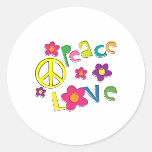 hippie ronde sticker (Voorkant)