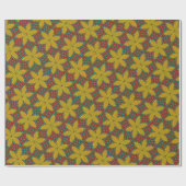 Hippie Rood Blauw Geel Groen Etnisch Trippy Bloemm Cadeaupapier (Vlak)