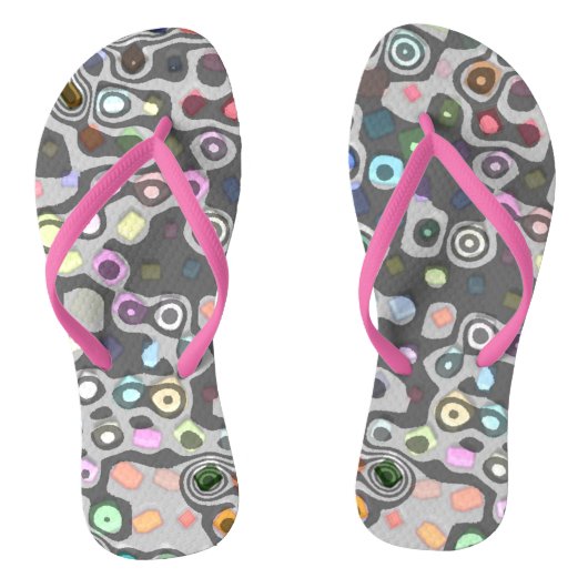 Hippie roze band teenslippers (Voetbed)