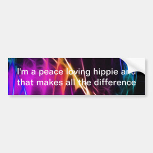 Hippie roze en paarse liefde vrede bumpersticker
