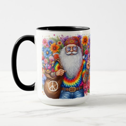 Hippie Santa Christmas Coffee Mok Cup (Links)