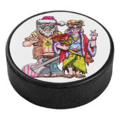 Hippie Santa Couple Hockey Puck (3/4)