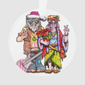 Hippie Santa Couple Ornament (voorkant)