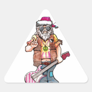 Hippie Santa Driehoek Sticker
