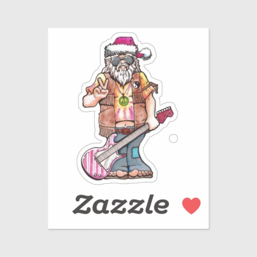 Hippie Santa Sticker (Vel)