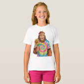 Hippie Sasquatch met zonnebloem T-shirt (Voorkant volledig)