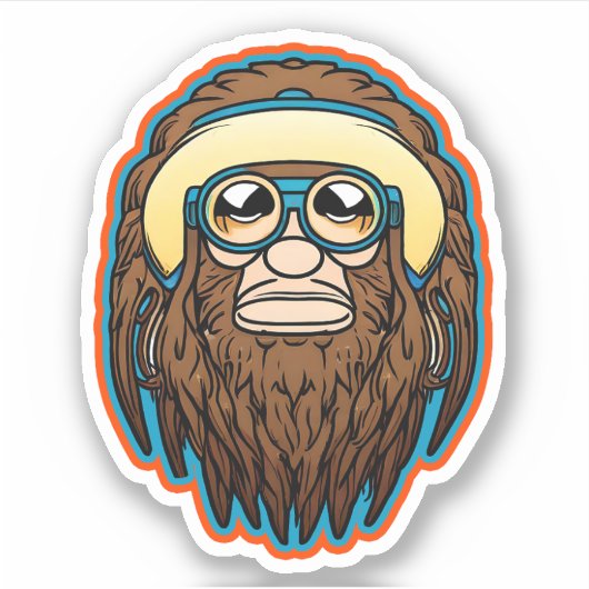 Hippie Sasquatch Vinyl Sticker (Voorkant)