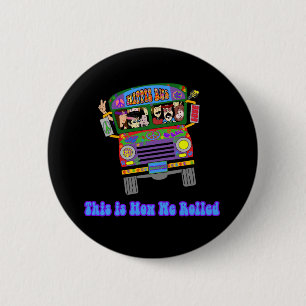 Hippie School Bus Ronde Button 5,7 Cm