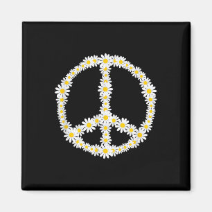 Hippie Sign Flowers Anti-war Logo Daisies Peace Si Magneet