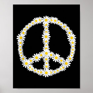 Hippie Sign Flowers Anti-war Logo Daisies Peace Si Poster