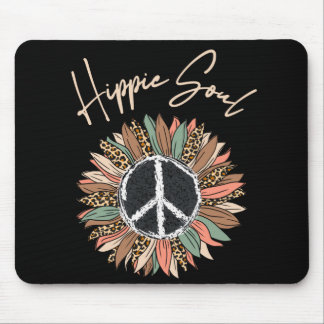 Hippie Soul Peace Sign Sunflower Muismat