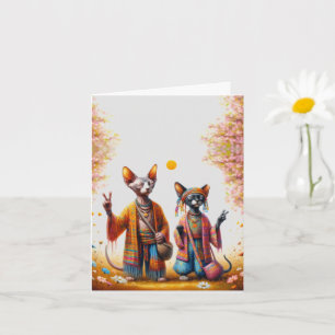 Hippie Sphynx Cat Kaart
