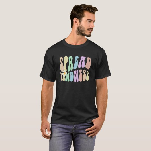 Hippie SPREAD KINDNESS Retro Stop Bullying Choose  T-shirt (Voorkant volledig)