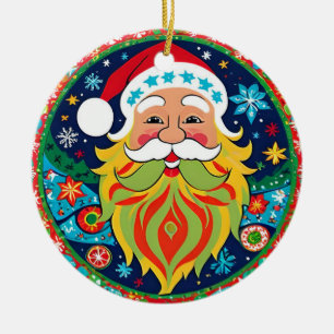 Hippie stijl Groovy Kerstmis dubbelzijdig Keramisch Ornament