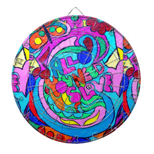 hippie stijl kleurrijke dart boart dartbord
