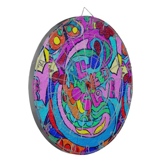 hippie stijl kleurrijke dart boart dartbord (Voorkant Links)
