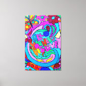 Hippie stijl kleurrijke rust en liefde canvas (Voorkant)