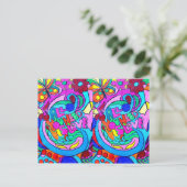 Hippie-stijl Peace and Love briefkaart (Staand voorkant)