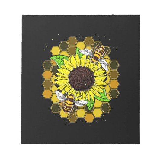 Hippie Sunflower Bees Notitieblok (Voorkant)