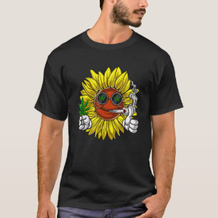 Hippie Sunflower Stoner Roking Weed T-shirt