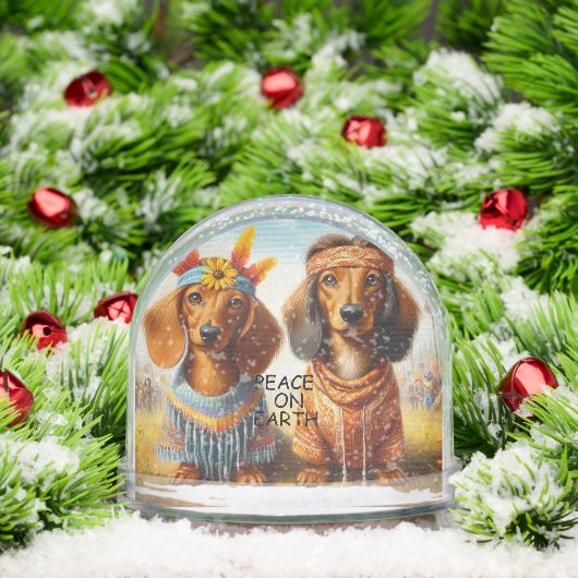 HIPPIE TECKEL PAAR SNEEUWBOL (Kerstmis)