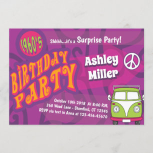 Hippie Thema Feest Uitnodiging
