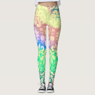 Hippie Tie Dye Flower Patterns Leggings