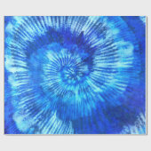 Hippie Tie Dye Pattern Waterverf Blue Modern Cadeaupapier (Vlak)