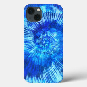 Hippie Tie Dye Pattern Waterverf Blue Modern iPhone 13 Hoesje