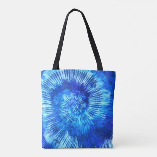 Hippie Tie Dye Pattern Waterverf Blue Modern Draagtas (Achterkant)