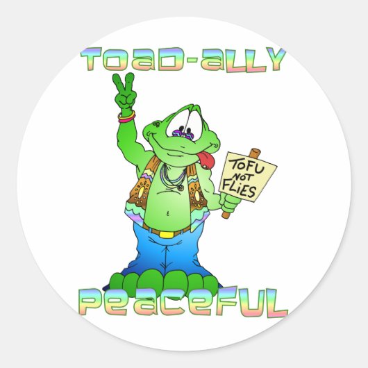 Hippie Toad Ronde Sticker (Voorkant)