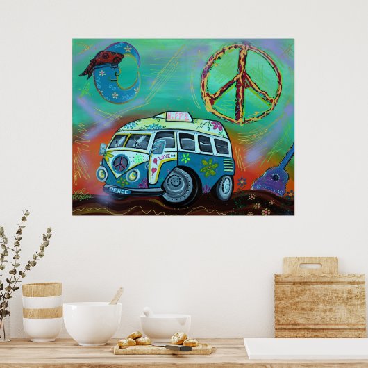 Hippie Trip Poster (Keuken)