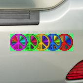 Hippie Trippy Peace Sign Bumpersticker (Op auto)