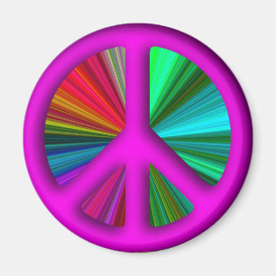 Hippie Trippy Peace Sign Magneet