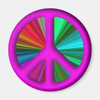 Hippie Trippy Peace Sign Magneet