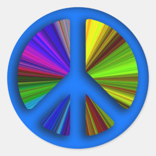 Hippie Trippy Peace Sign Ronde Sticker