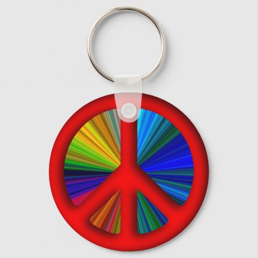 Hippie Trippy Peace Sign Sleutelhanger (Voorkant)