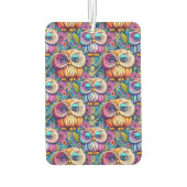 Hippie Trippy Psychedelische Kleurrijke Uil Luchtverfrisser (Achterkant)