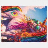 Hippie Unicorn Fleece Deken (Voorkant (Horizontaal))