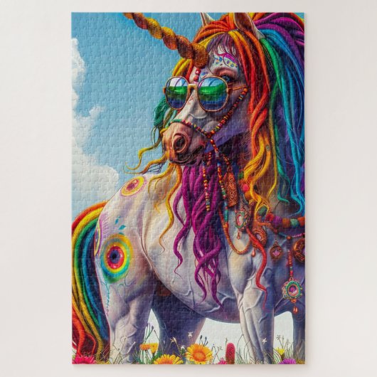 Hippie Unicorn Legpuzzel (Verticaal)