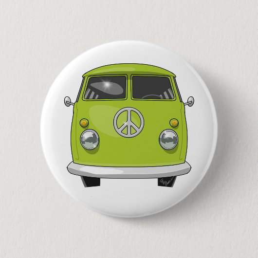 Hippie Van 1960 Ronde Button 5,7 Cm (Voorkant)