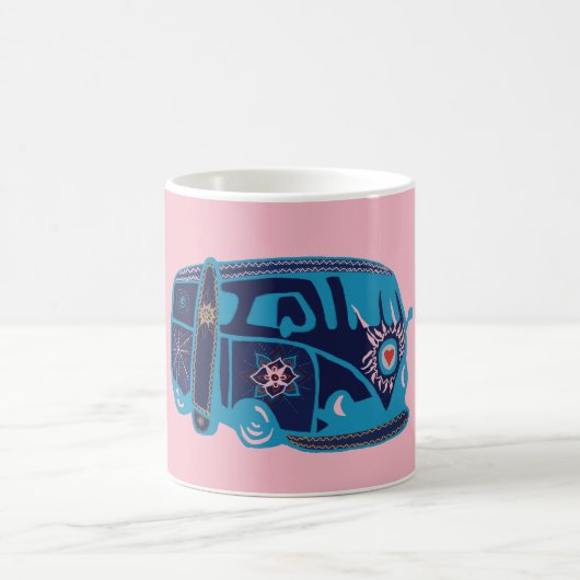 Hippie Van 325 ml Mug blanc classique (Centre)