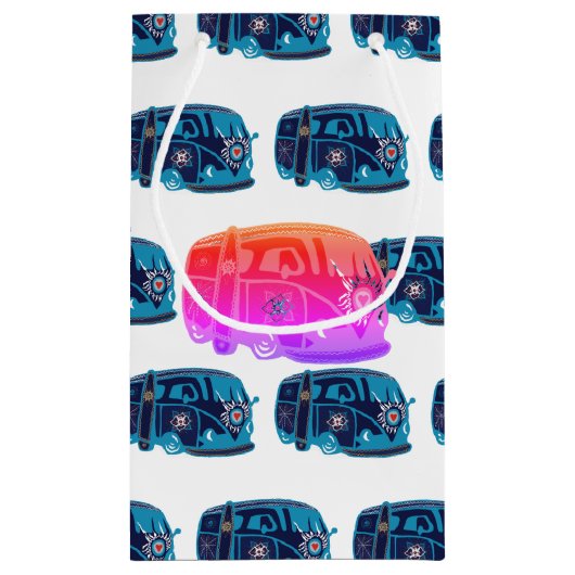 Hippie Van Custom Gift Bag - Klein, Glossy Klein Cadeauzakje (Achterkant)