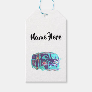 Hippie Van Custom Gift Labels Cadeaulabel