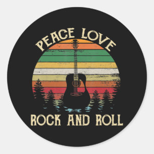  Hippie Van Flower Bus Peace Love Ronde Sticker