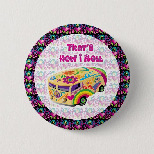 hippie van hoe ik rol ronde button 5,7 cm (Voorkant)